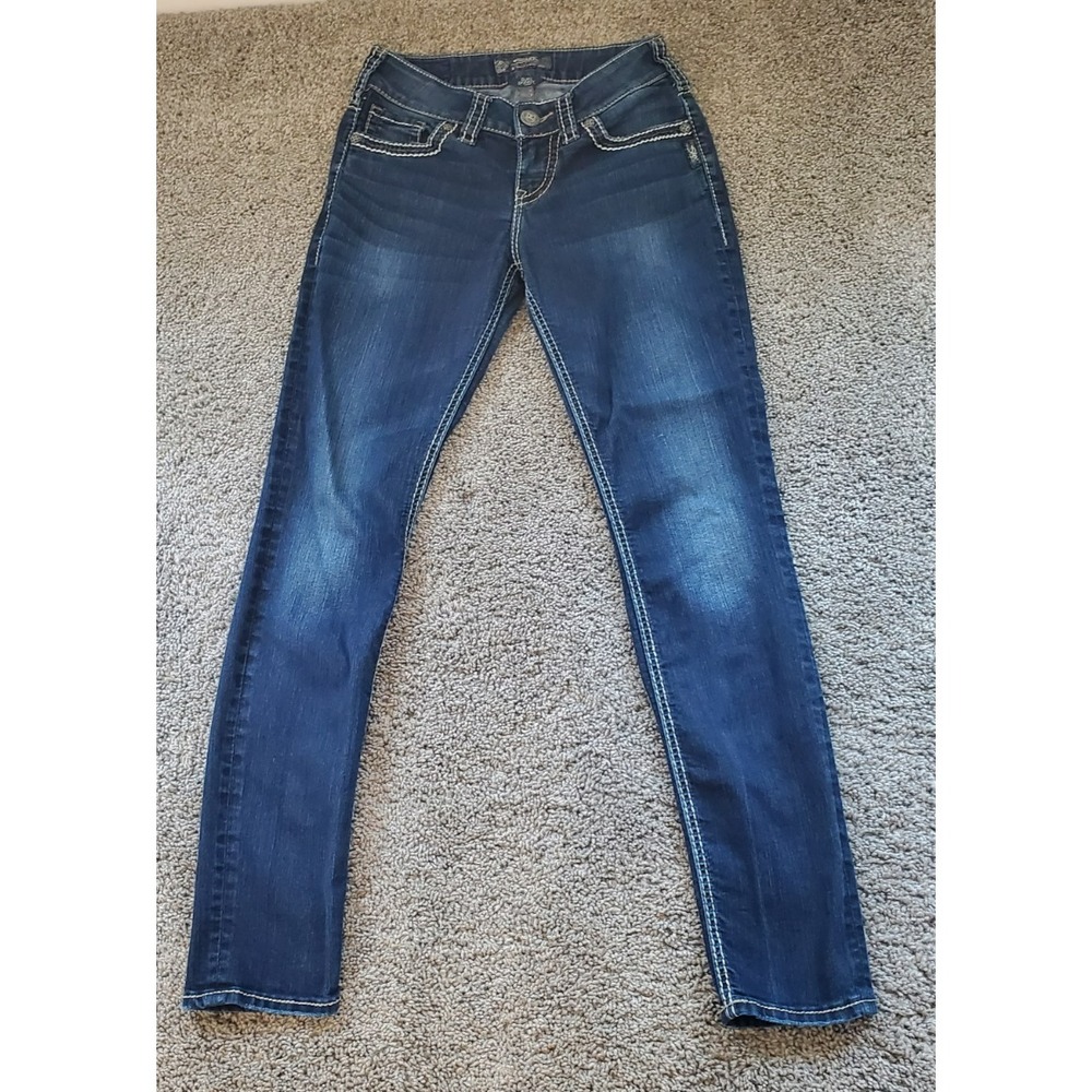 Silver Jeans Co Suki Skinny Women's 26 x31 Blue Denim Stretch Jeans